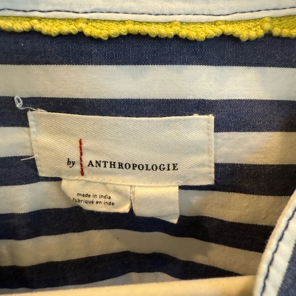 By Anthropologie Darcey Striped Blue and White Women's popover top XL - Picture 4 of 9